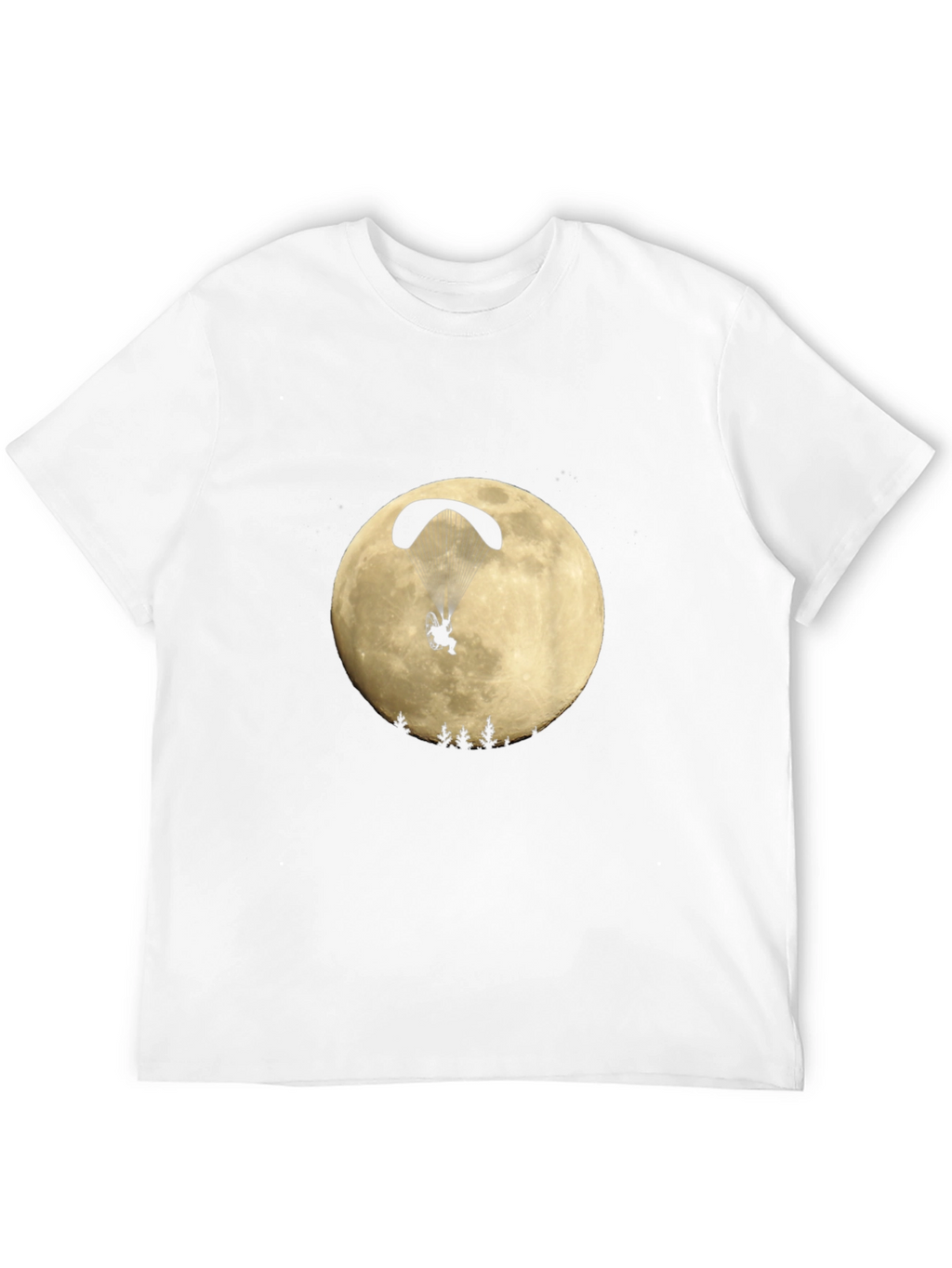 Paragliding Moon Graphic Black T-Shirt