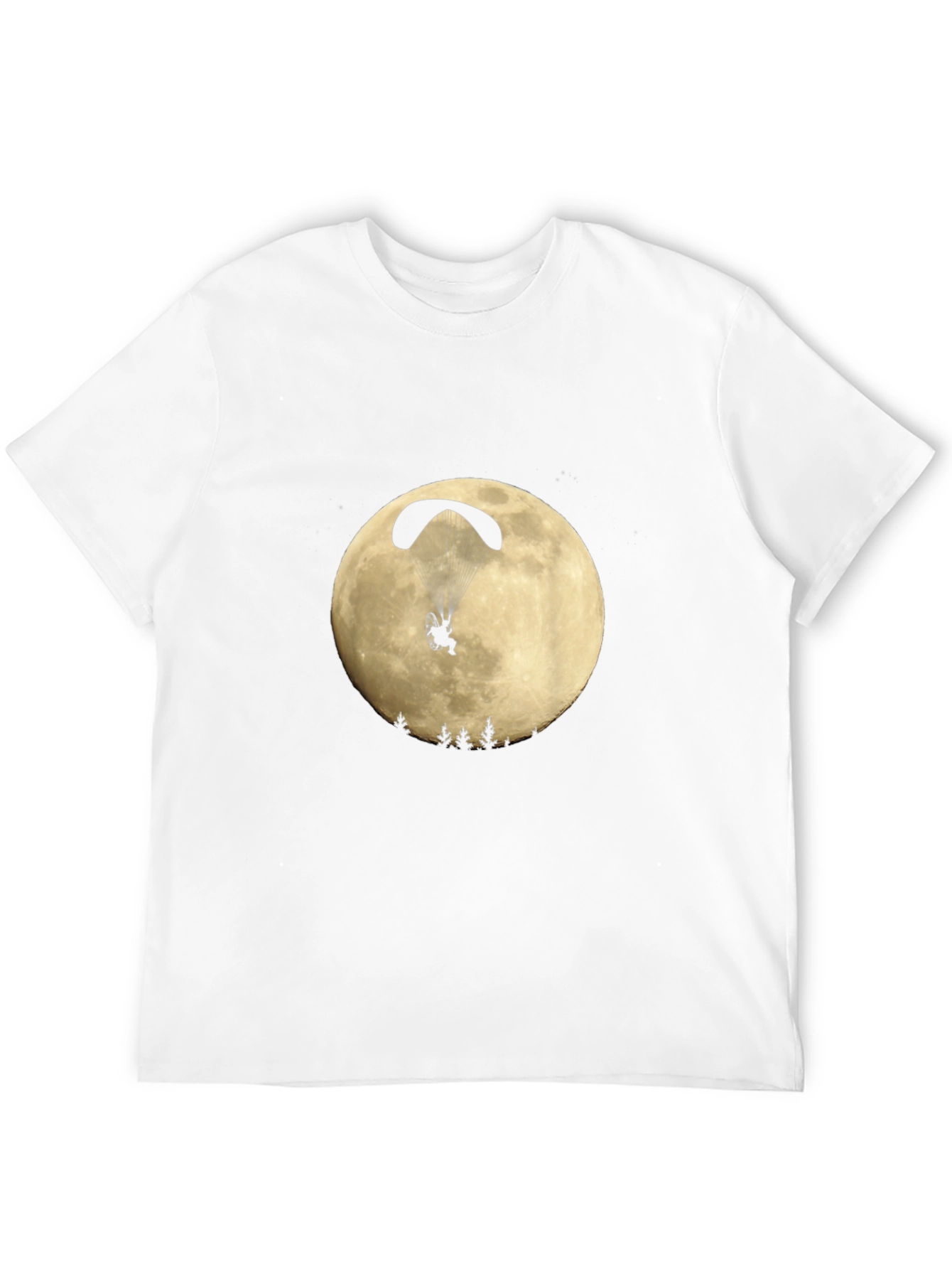 Paragliding Moon Graphic Black T-Shirt