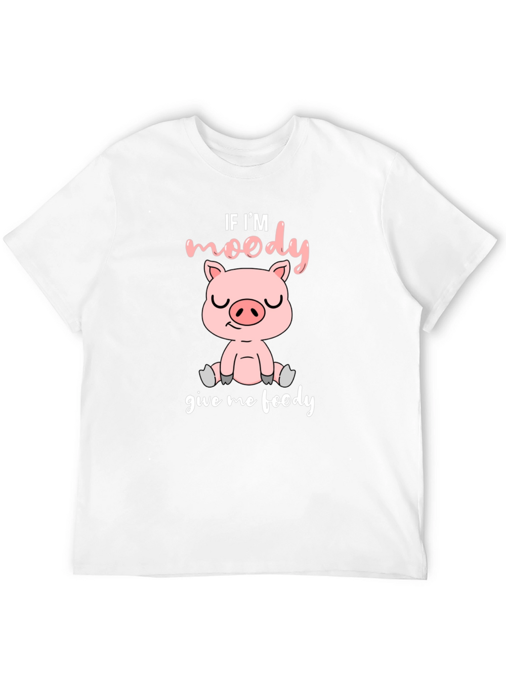 Moody Pig Black T-Shirt - Funny Animal Graphic Tee