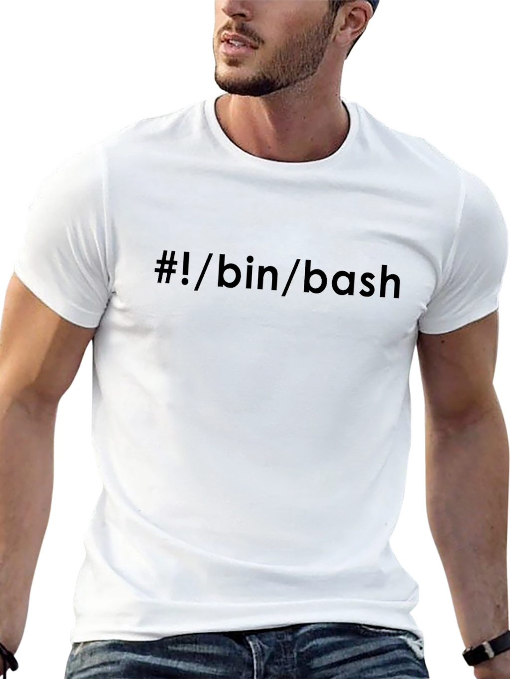 Black #!/bin/bash Script T-Shirt