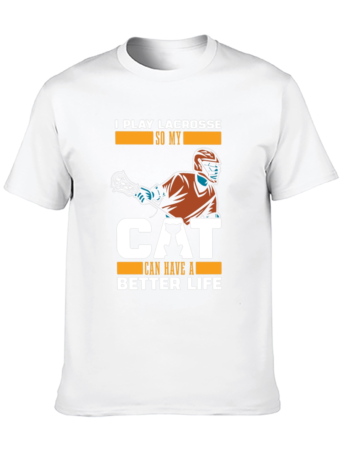 Lacrosse & Cat Lover Black T-Shirt