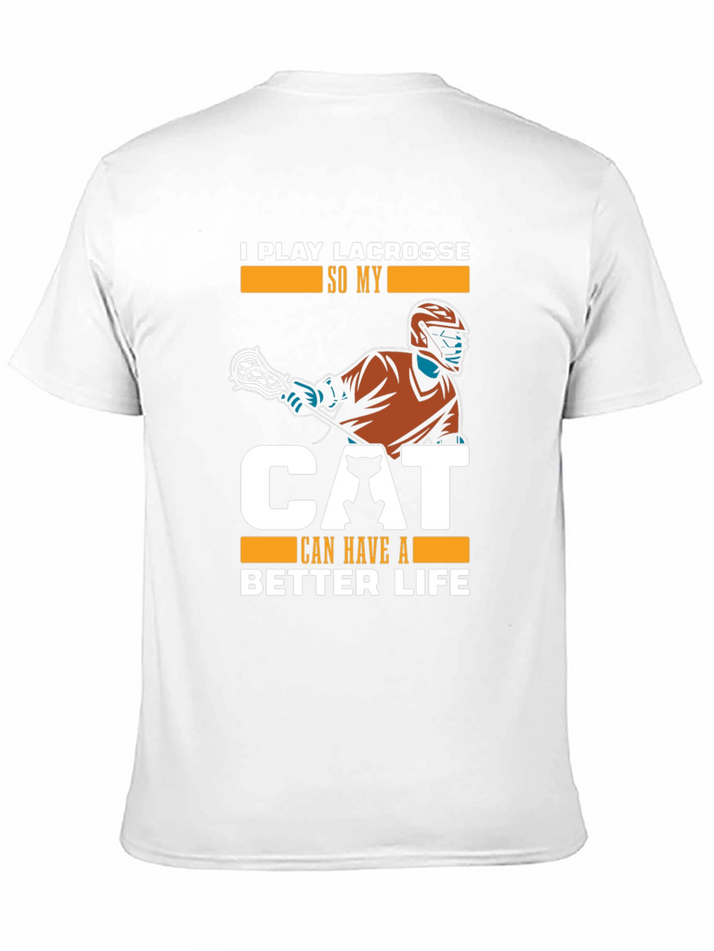 Lacrosse & Cat Lover Black T-Shirt