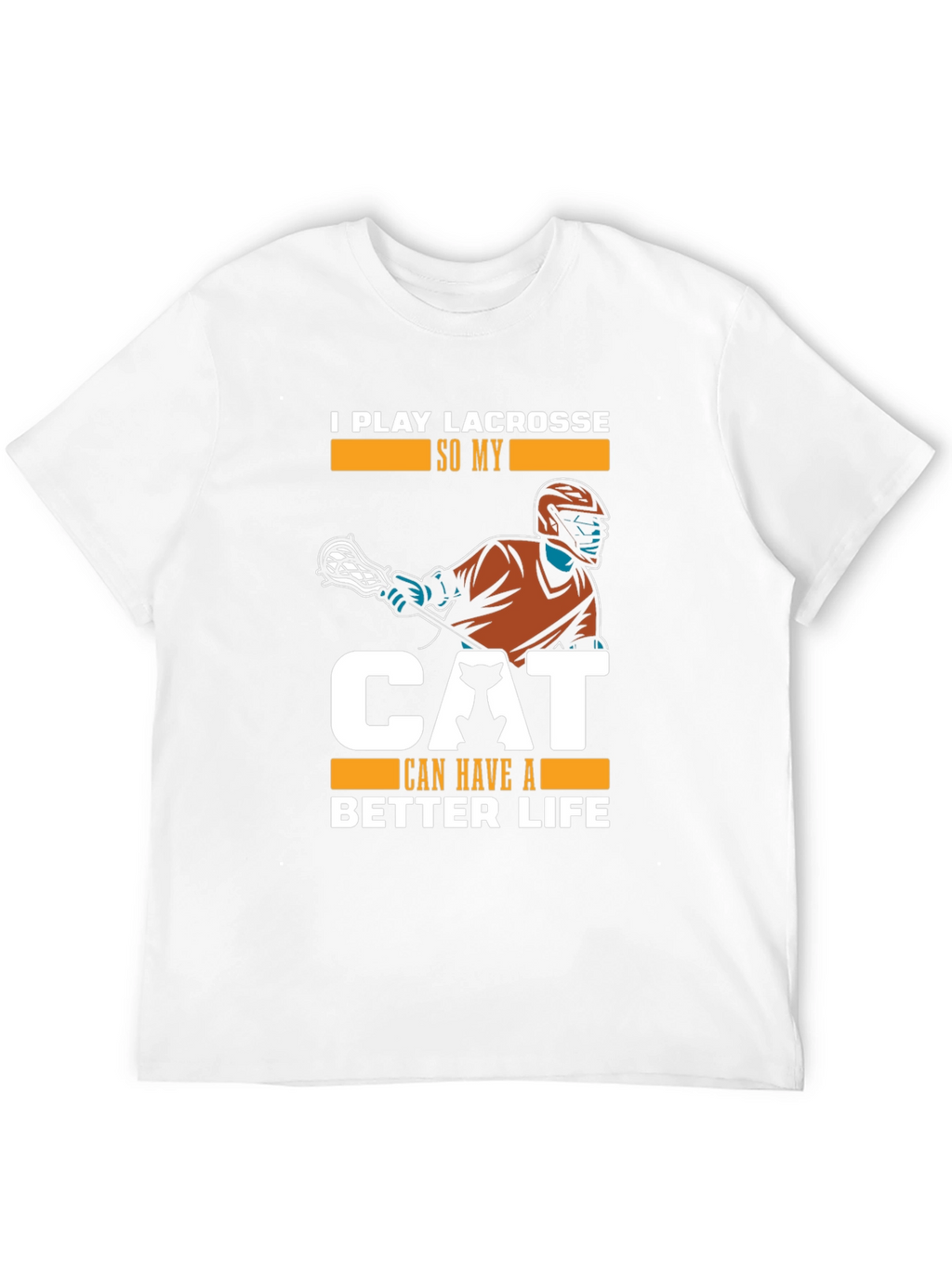 Lacrosse & Cat Lover Black T-Shirt
