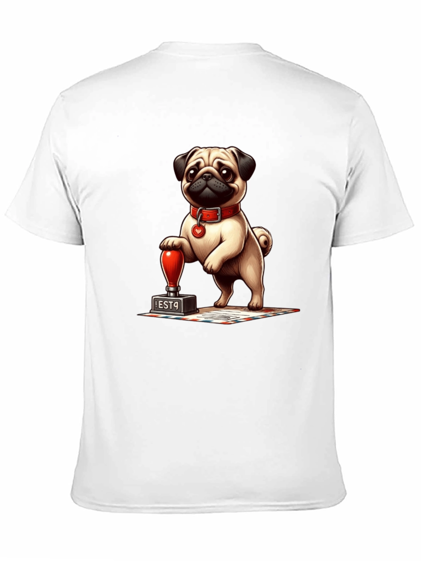 Pug with Stamp Graphic Tee