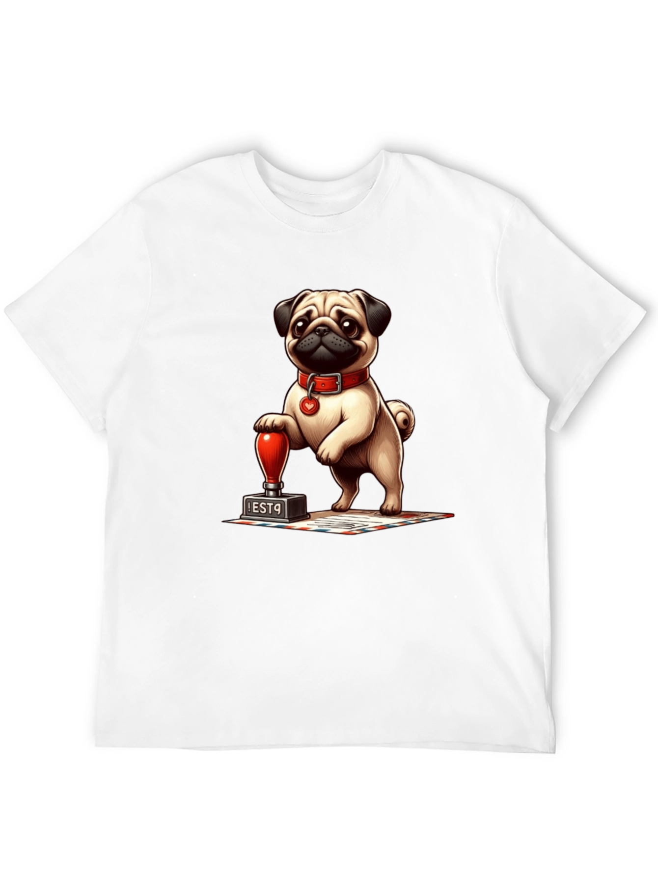 Pug with Stamp Graphic Tee