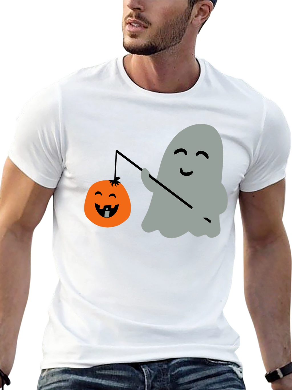 Ghost & Pumpkin Lantern Halloween T-Shirt