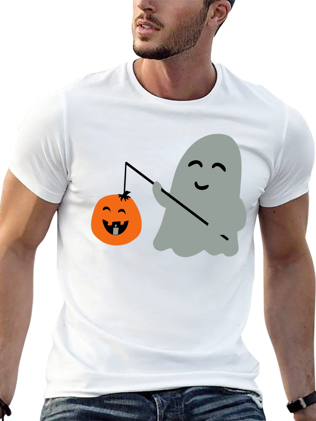 Ghost & Pumpkin Lantern Halloween T-Shirt