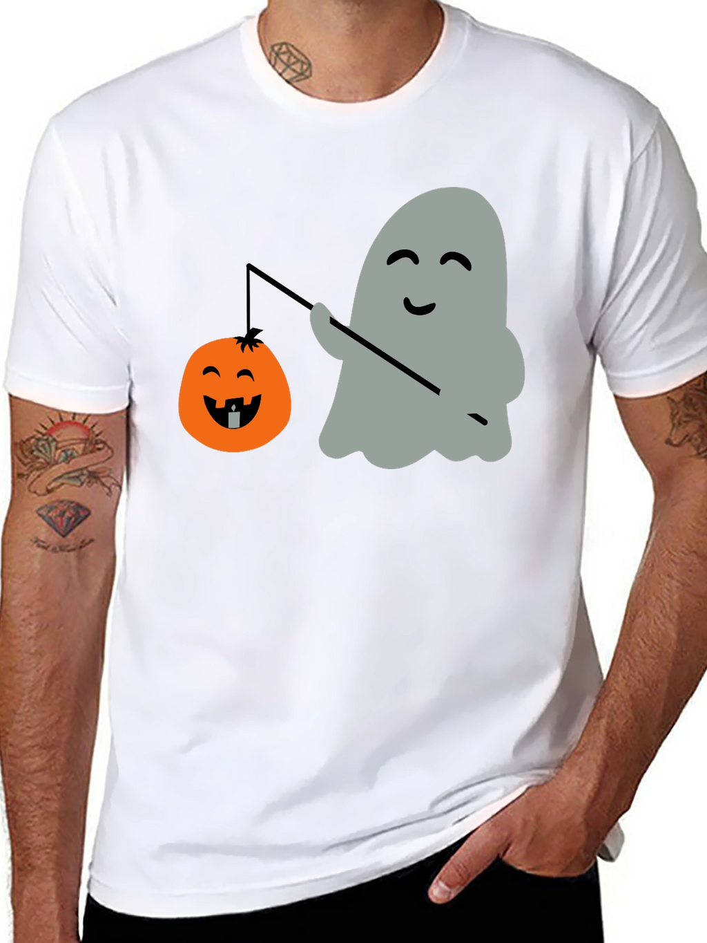 Ghost & Pumpkin Lantern Halloween T-Shirt