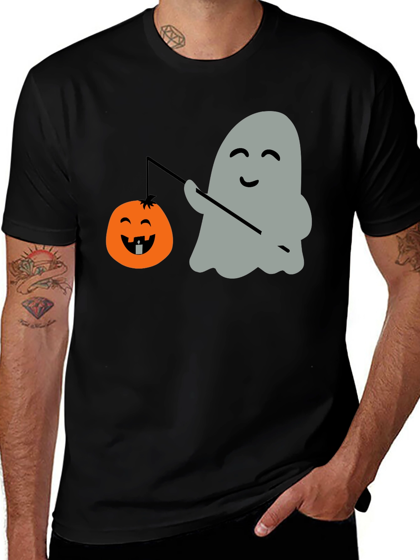 Ghost & Pumpkin Lantern Halloween T-Shirt