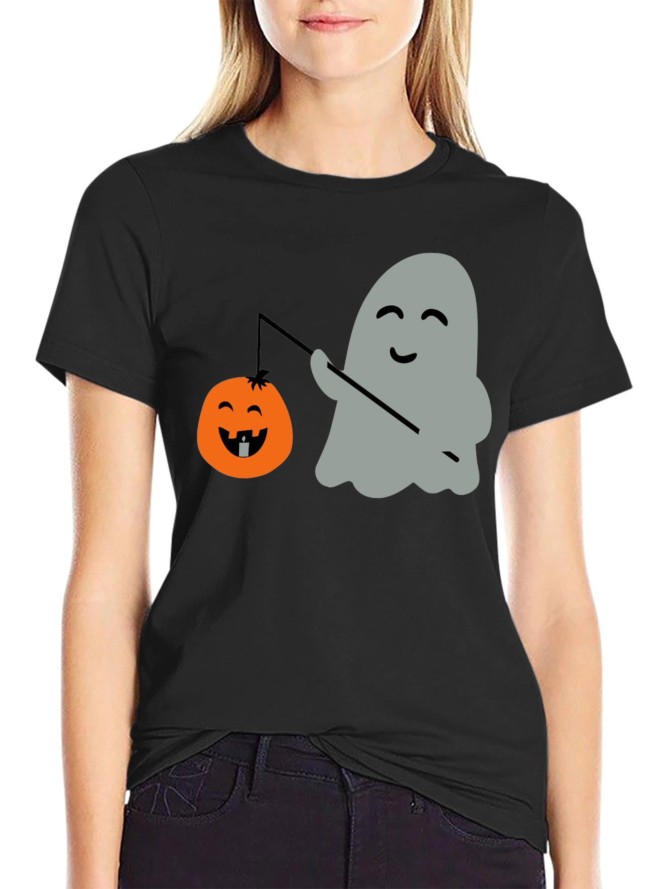 Ghost & Pumpkin Lantern Halloween T-Shirt