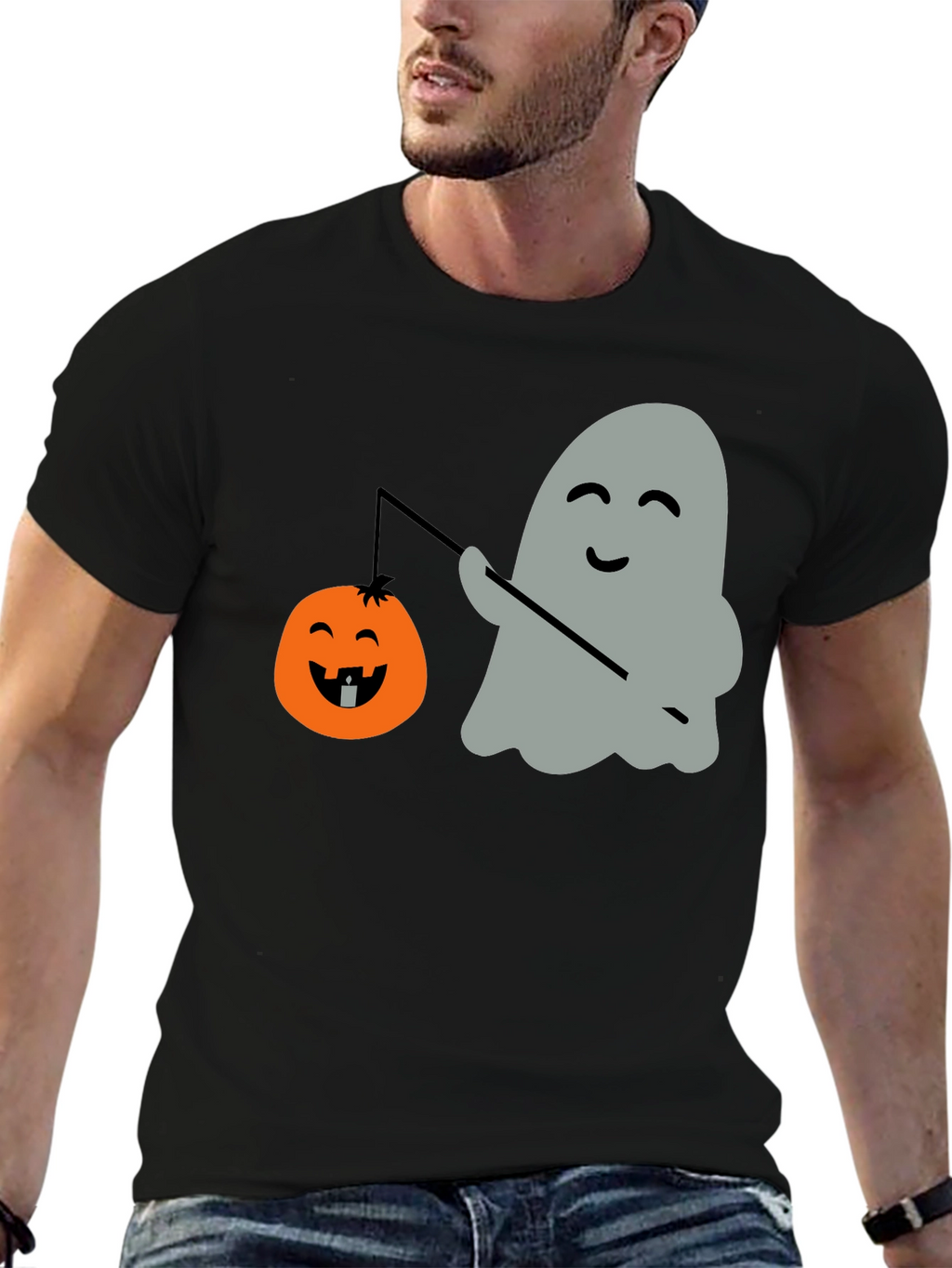 Ghost & Pumpkin Lantern Halloween T-Shirt