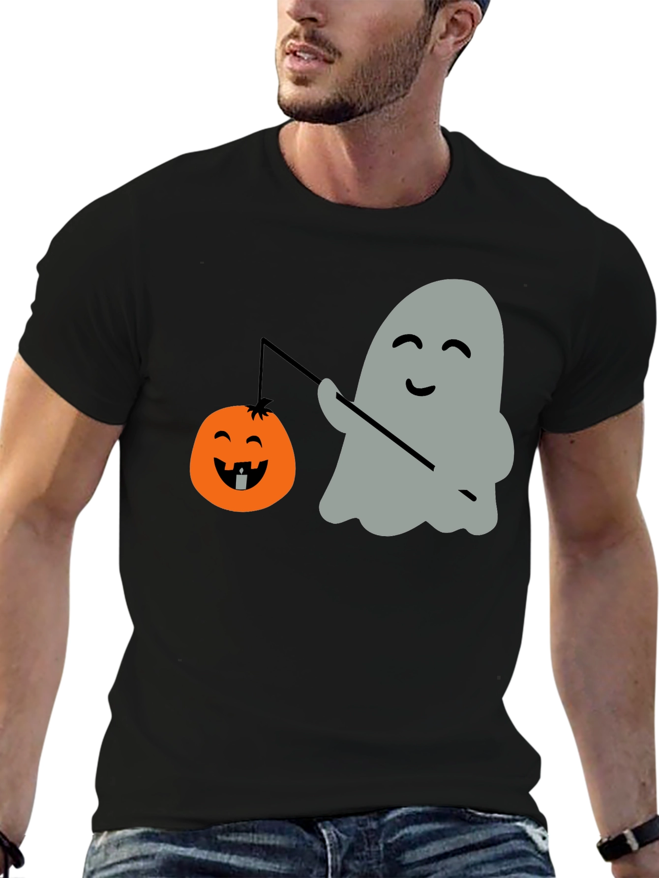 Ghost & Pumpkin Lantern Halloween T-Shirt