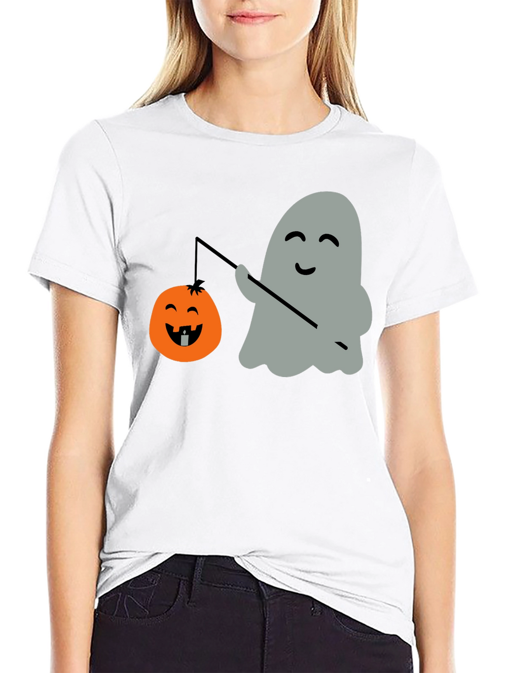 Ghost & Pumpkin Lantern Halloween T-Shirt