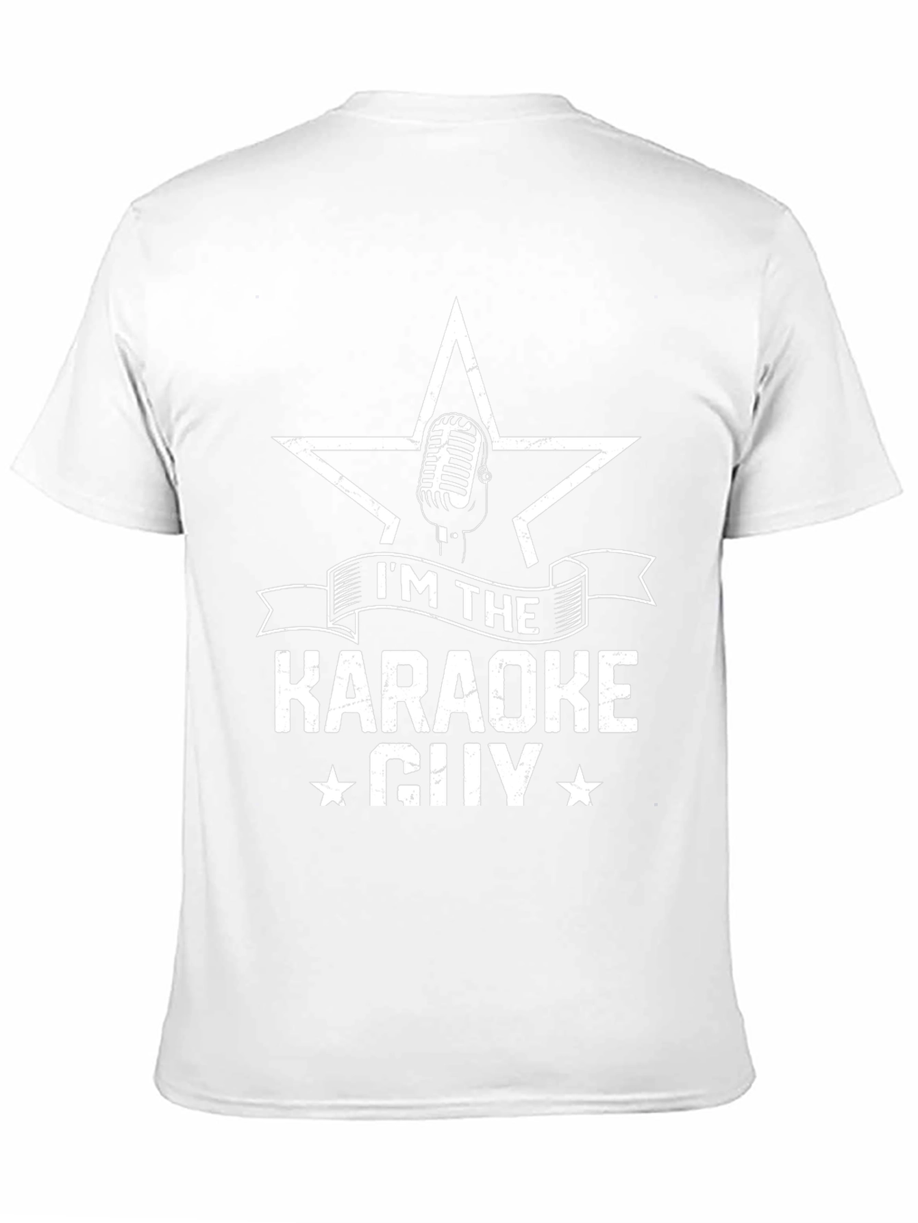 Karaoke Guy Star Microphone Black Graphic T-Shirt