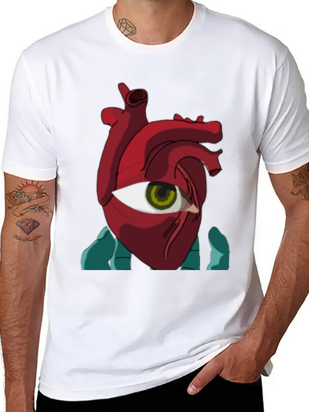 Eye Heart Graphic Tee - Unique Artistic Design