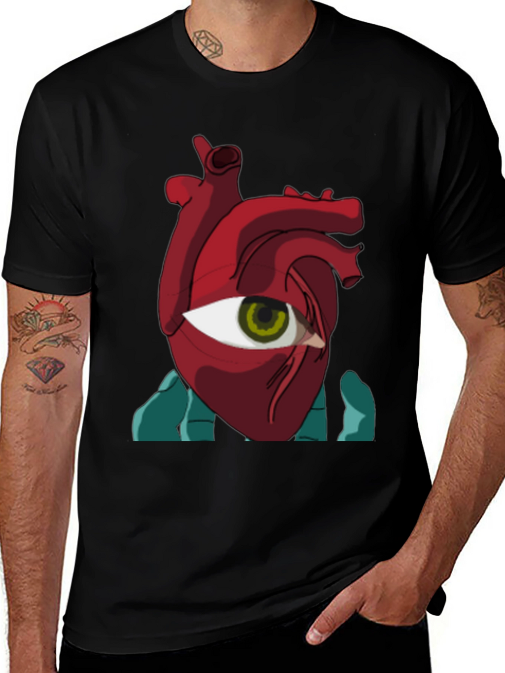 Eye Heart Graphic Tee - Unique Artistic Design