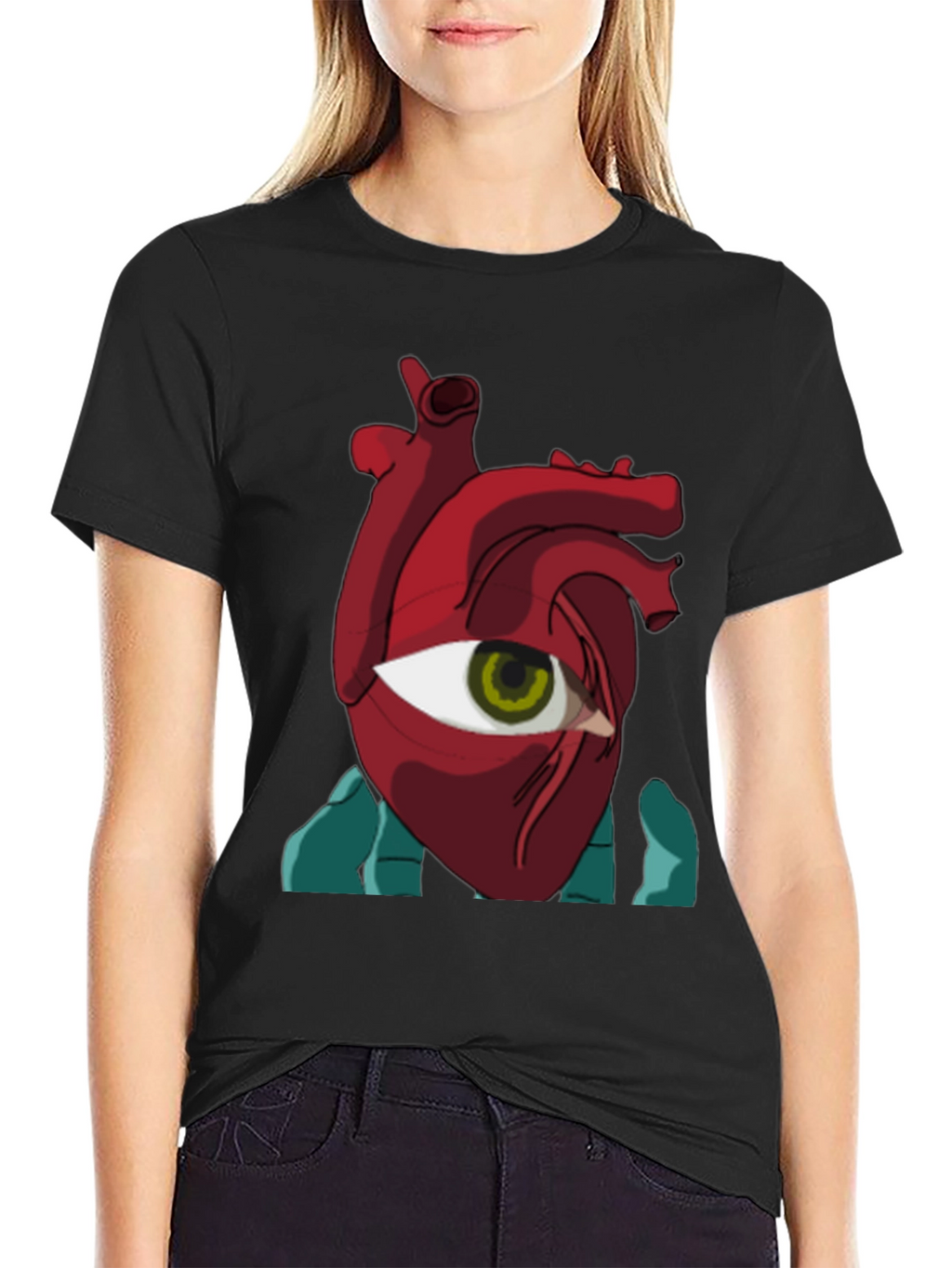 Eye Heart Graphic Tee - Unique Artistic Design