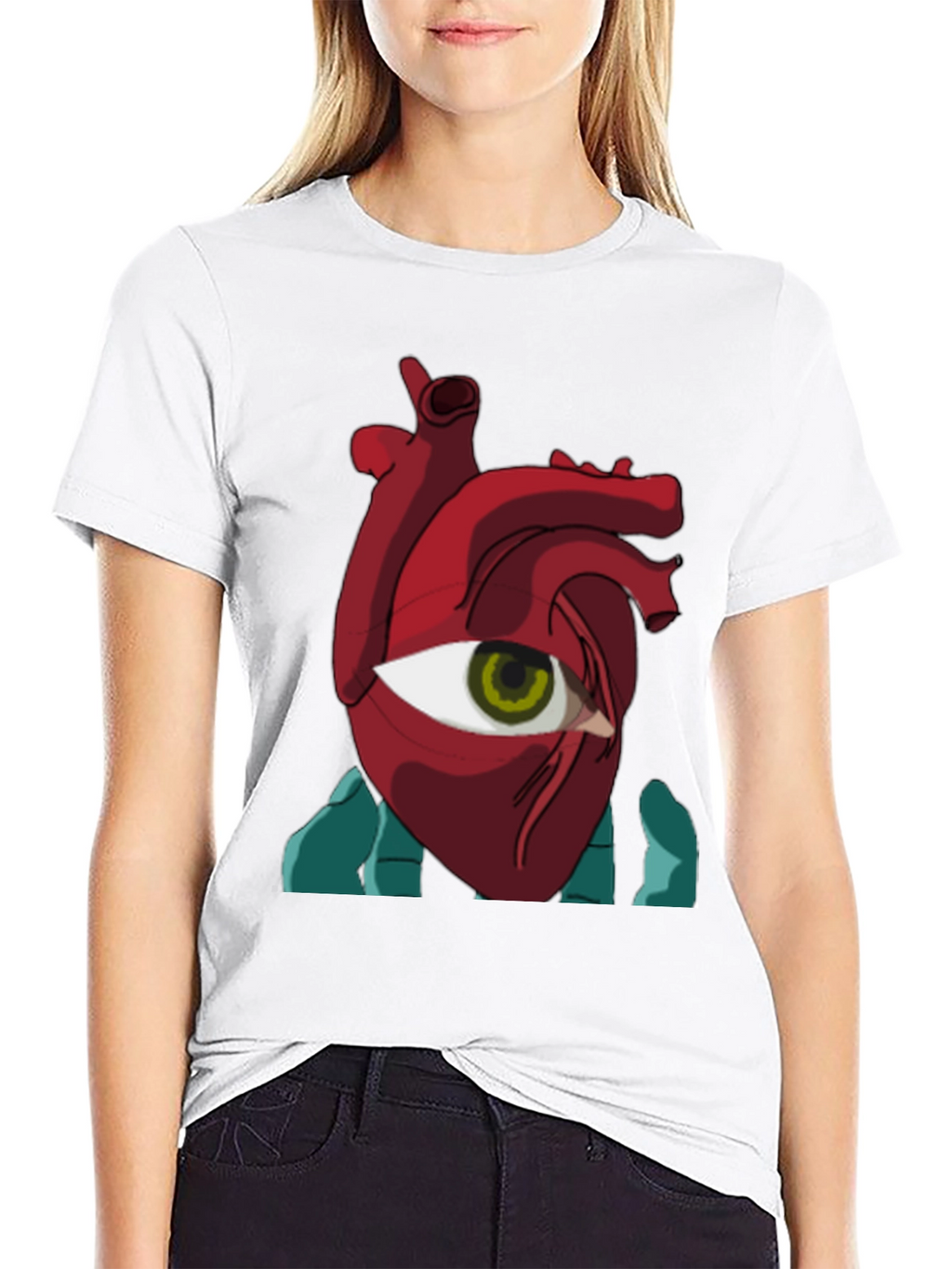 Eye Heart Graphic Tee - Unique Artistic Design