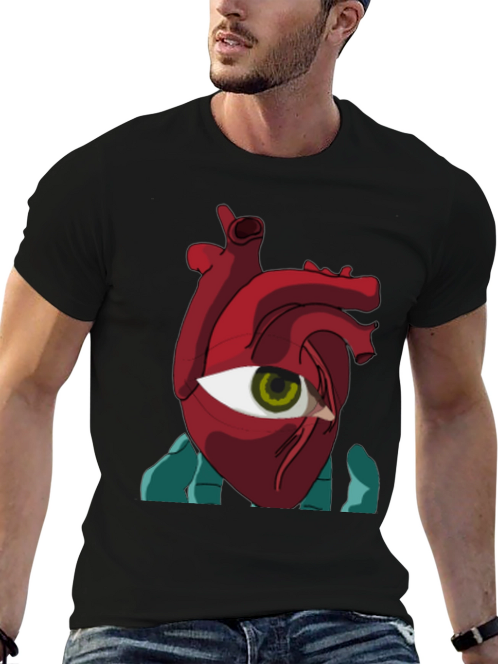 Eye Heart Graphic Tee - Unique Artistic Design