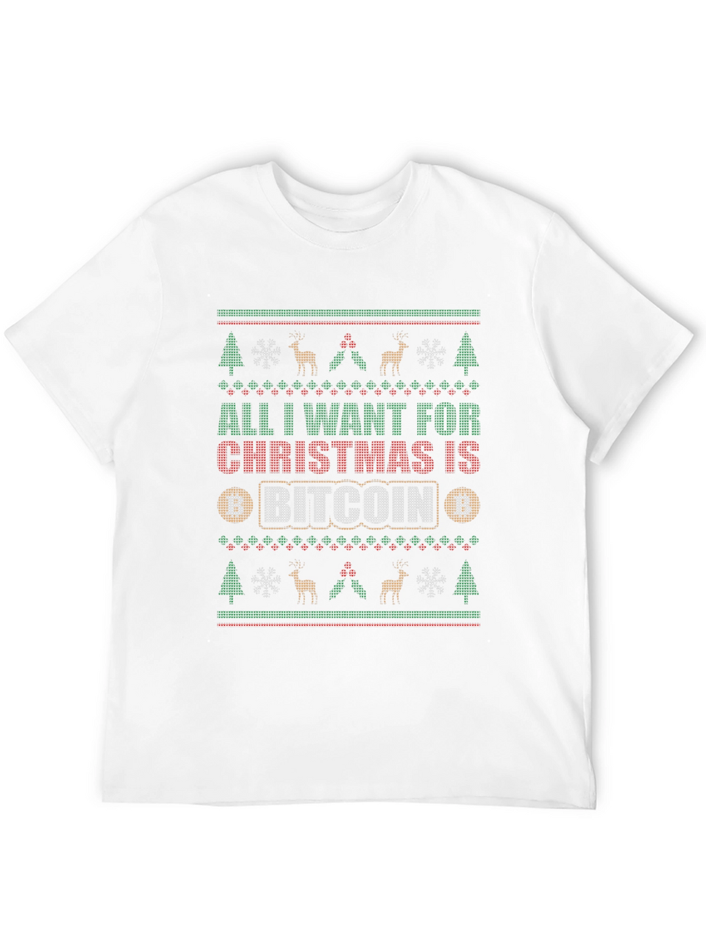 Bitcoin Christmas T-Shirt - Ugly Sweater Style