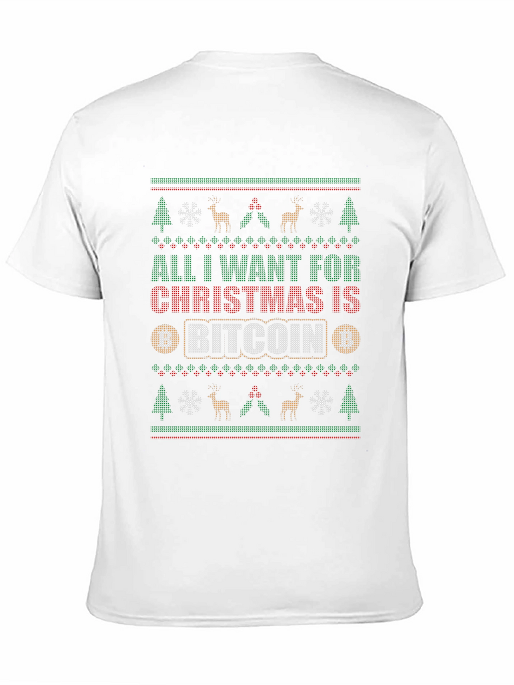 Bitcoin Christmas T-Shirt - Ugly Sweater Style