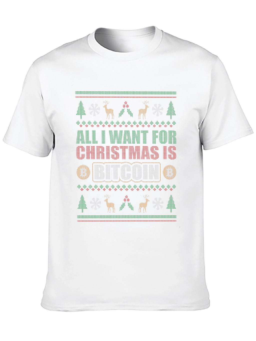 Bitcoin Christmas T-Shirt - Ugly Sweater Style