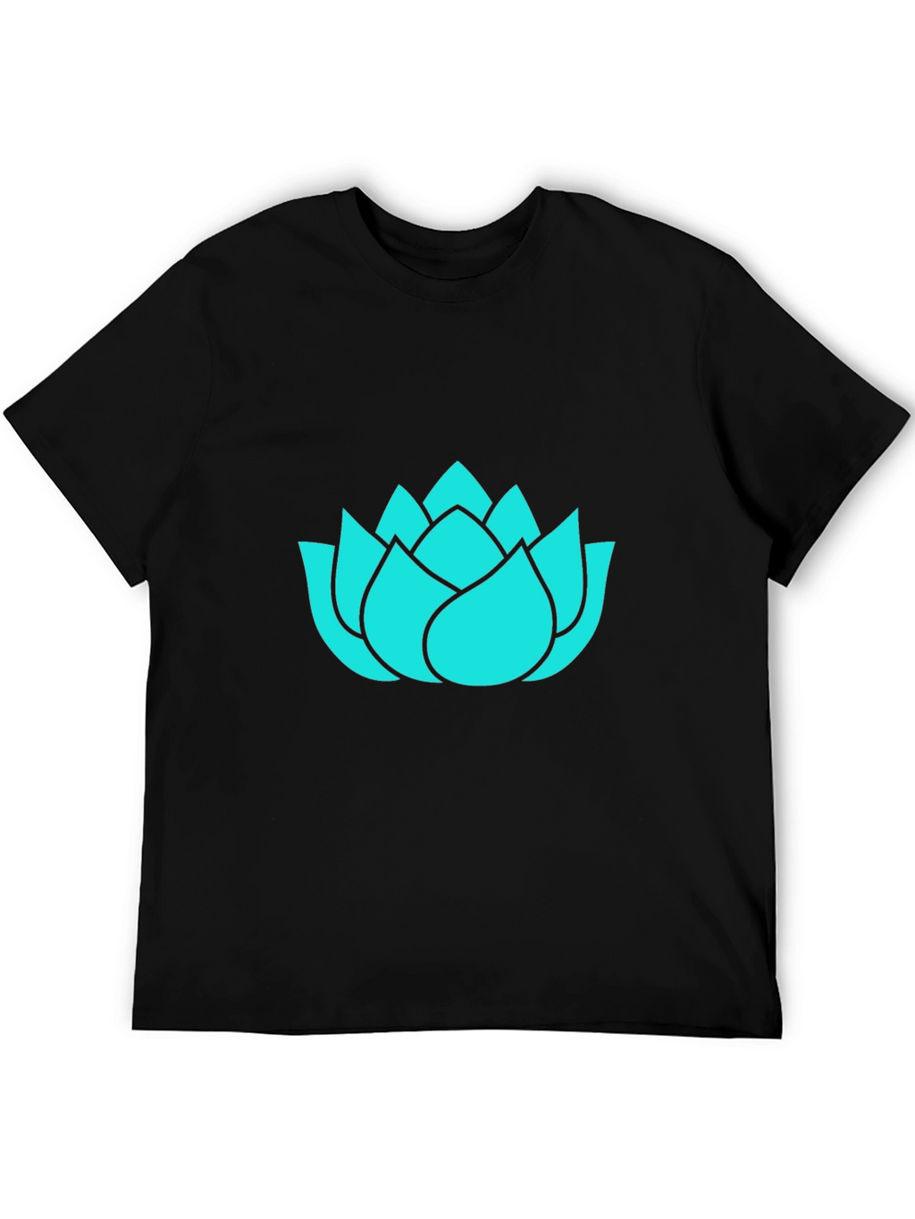 Lotus Flower Graphic Tee - Black Cotton T-Shirt