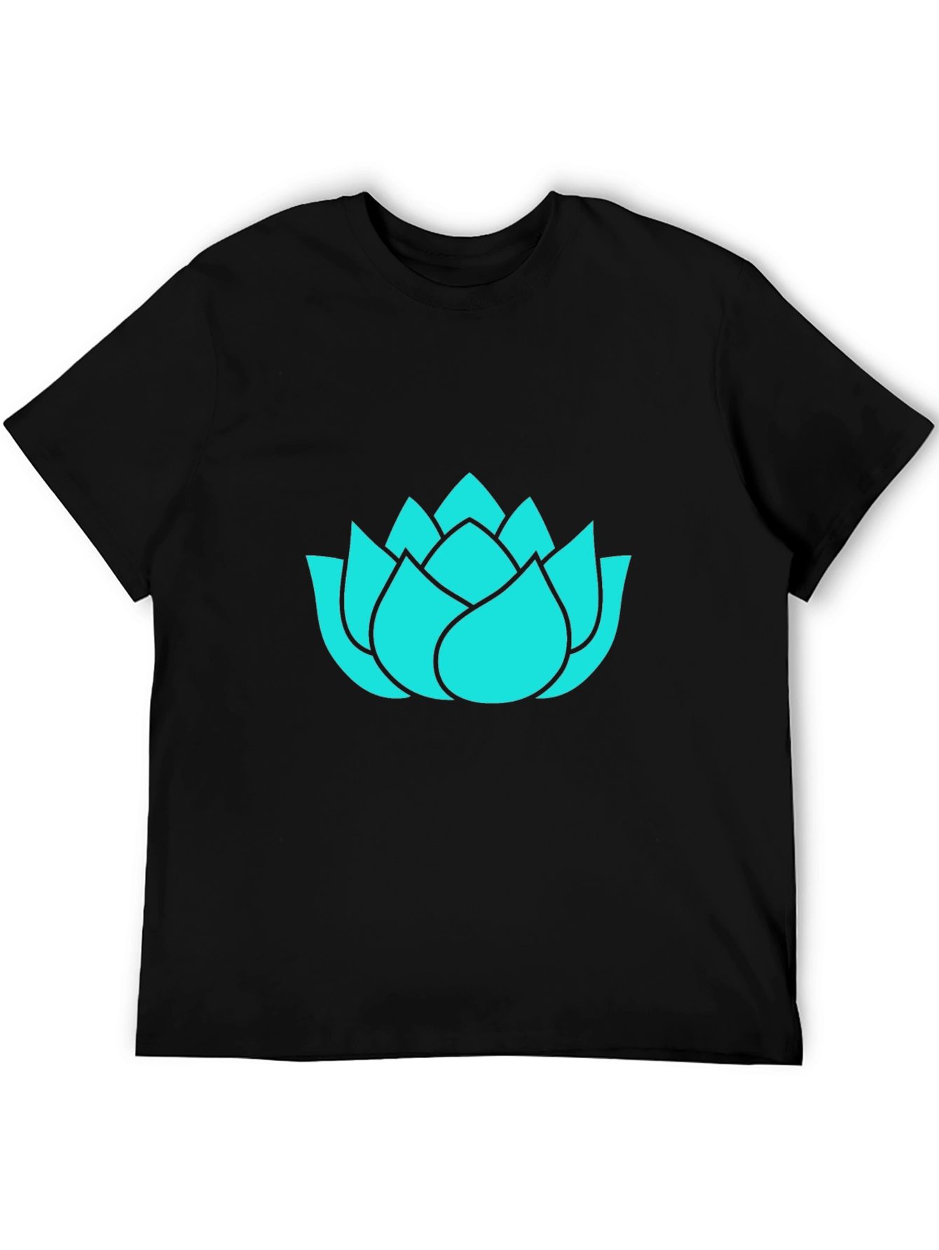 Lotus Flower Graphic Tee - Black Cotton T-Shirt