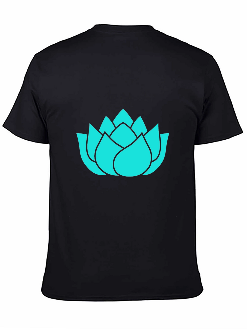 Lotus Flower Graphic Tee - Black Cotton T-Shirt