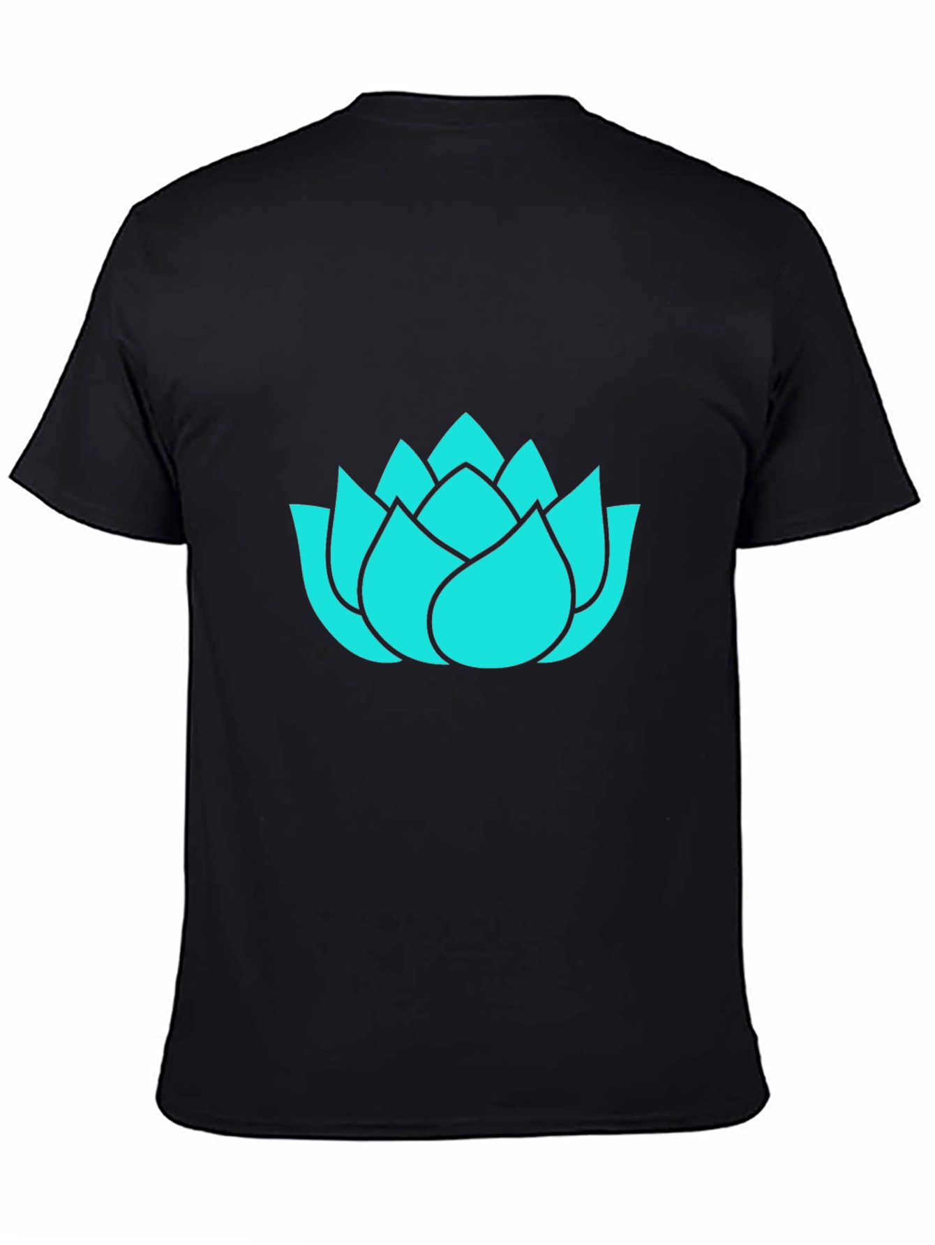 Lotus Flower Graphic Tee - Black Cotton T-Shirt