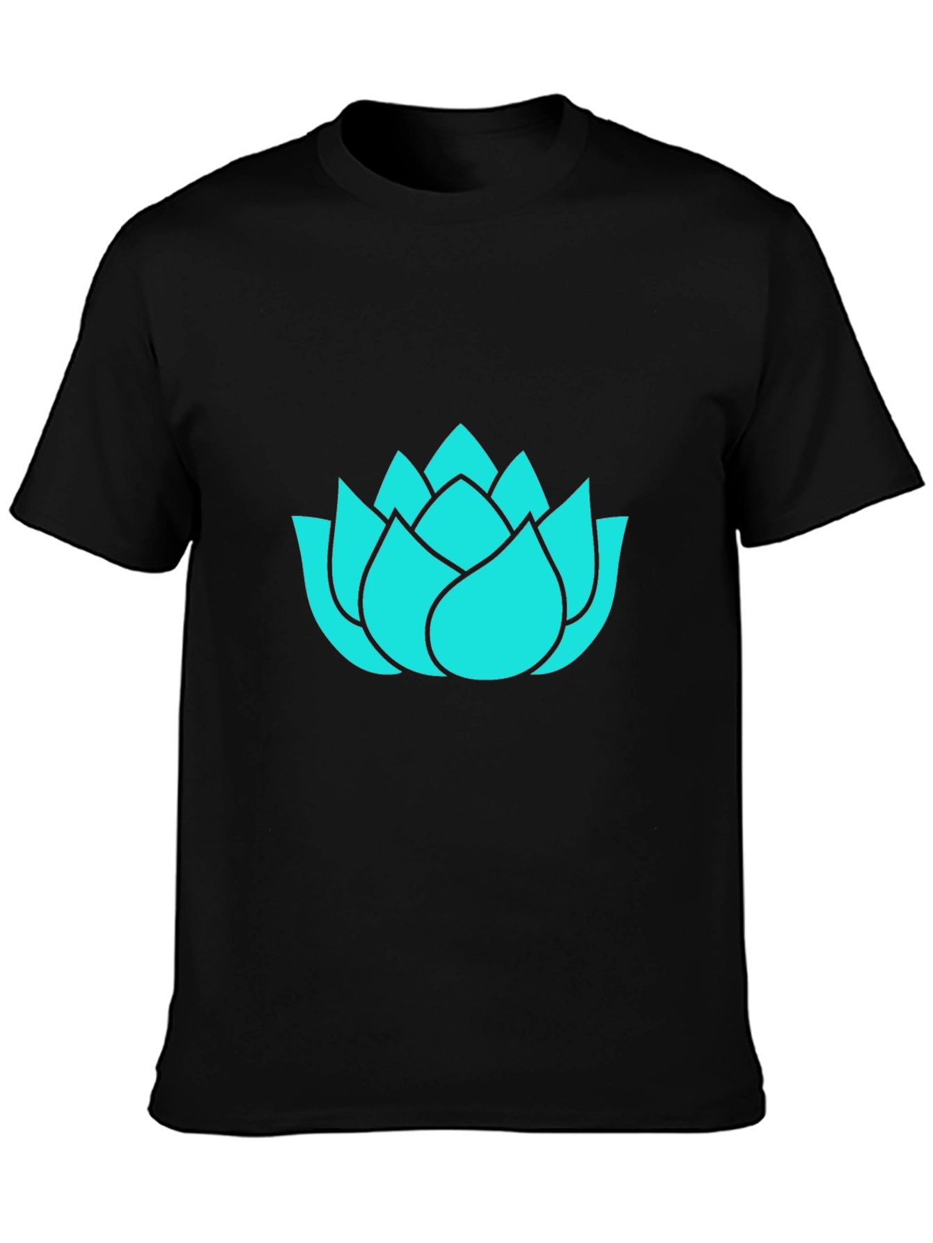 Lotus Flower Graphic Tee - Black Cotton T-Shirt