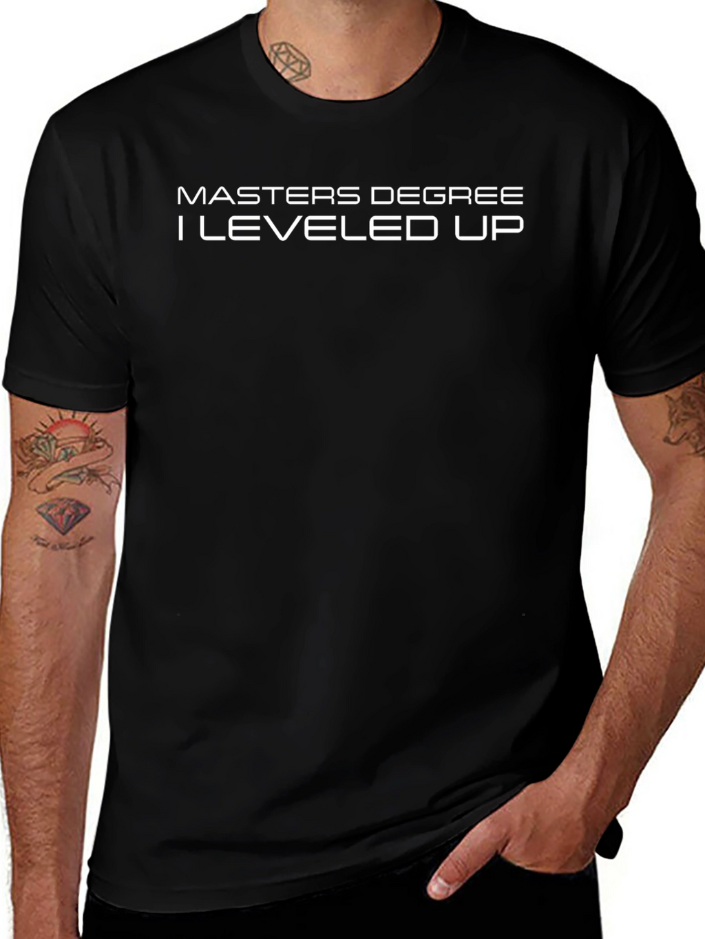 Masters Degree I Leveled Up T-Shirt Graduation Gift