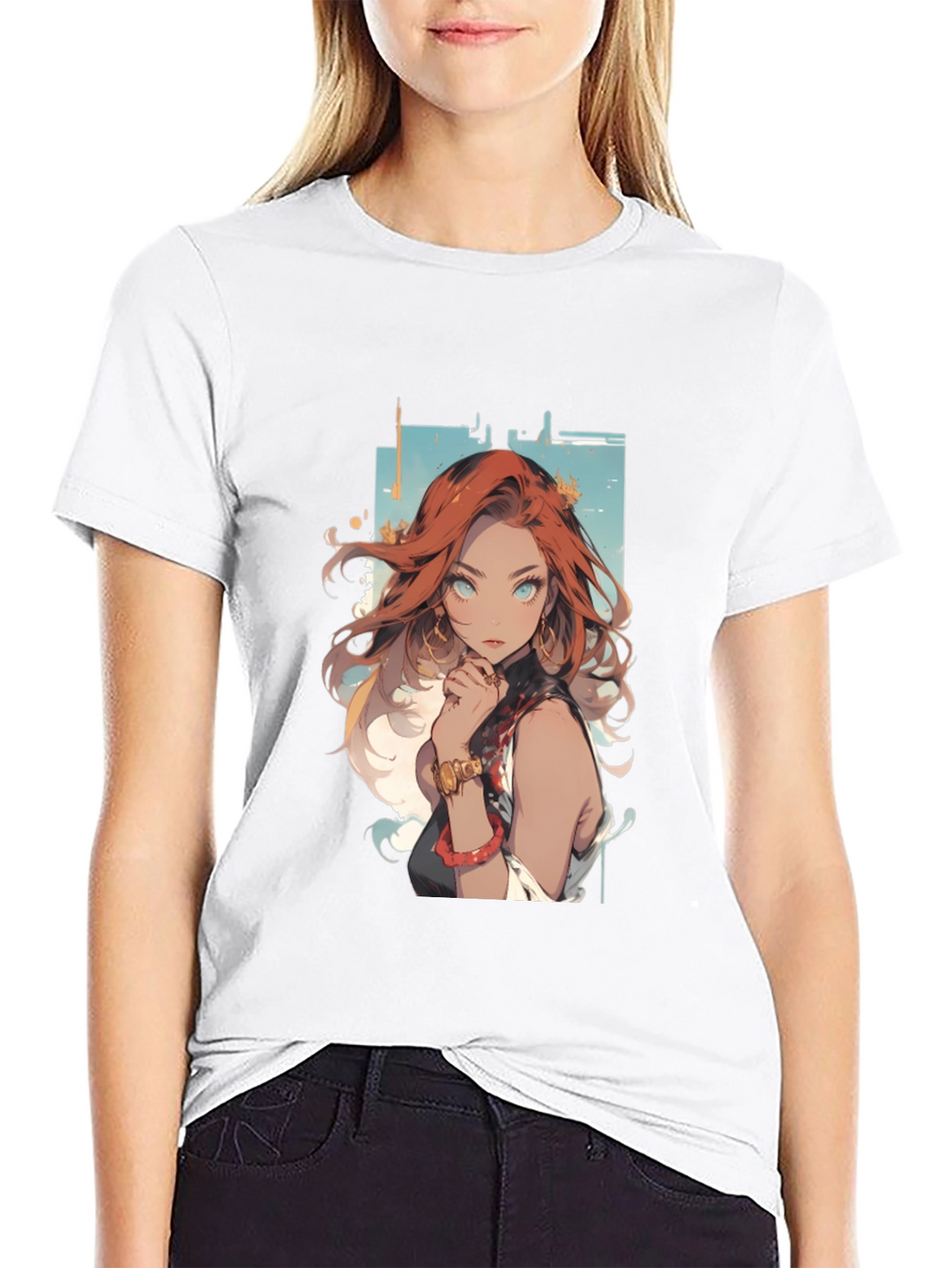 Anime Girl Graphic Tee - Black T-Shirt