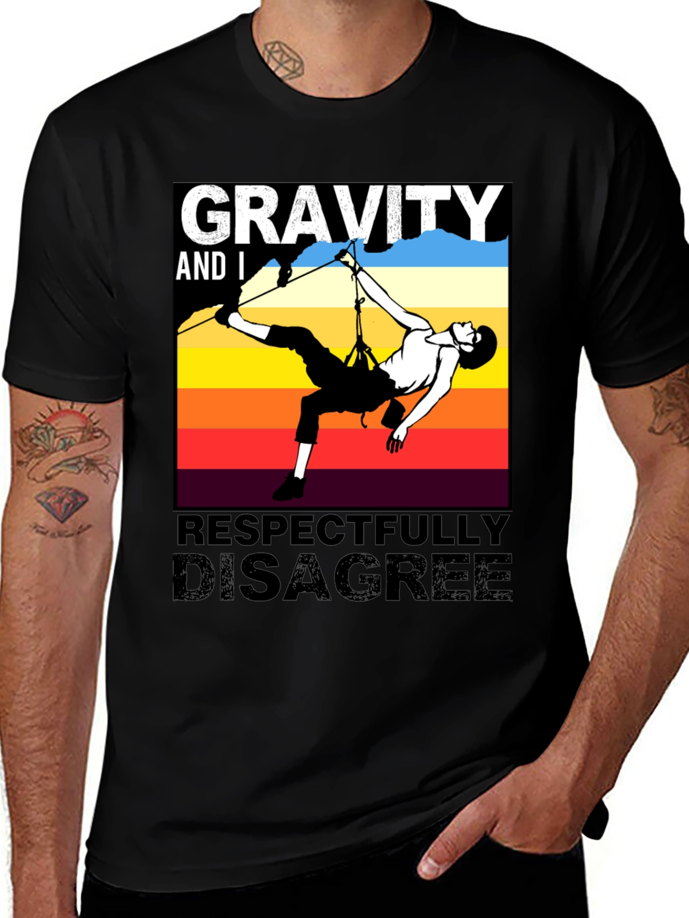 Gravity Disagree Climber T-Shirt - Black