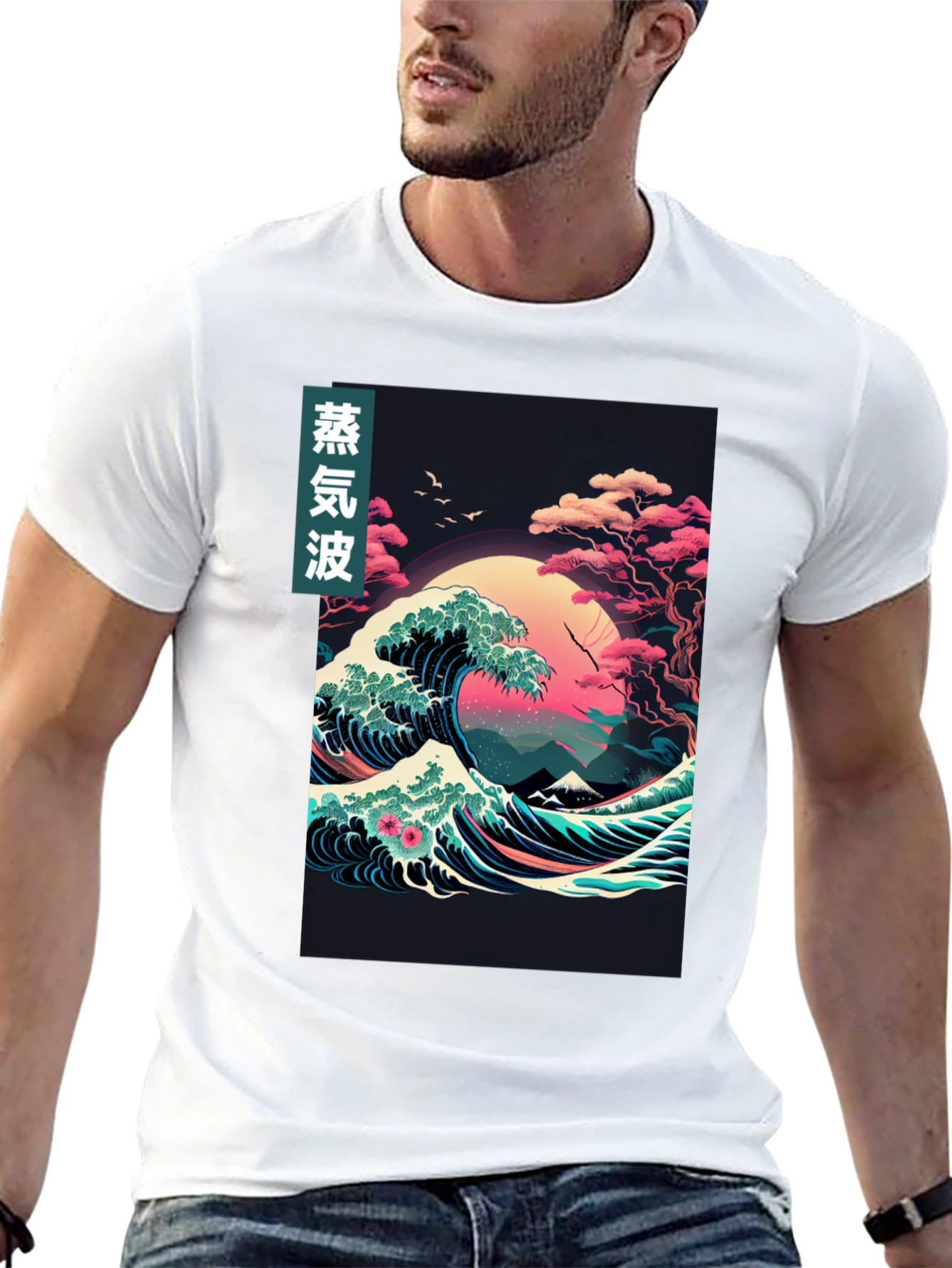 Vaporwave Great Wave Graphic Tee