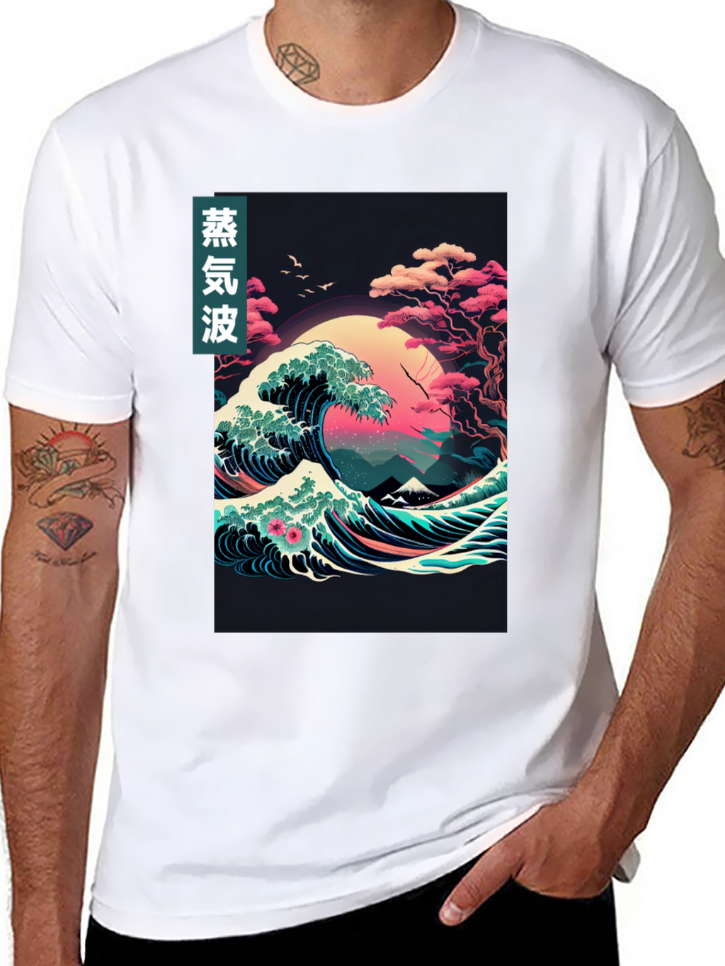 Vaporwave Great Wave Graphic Tee