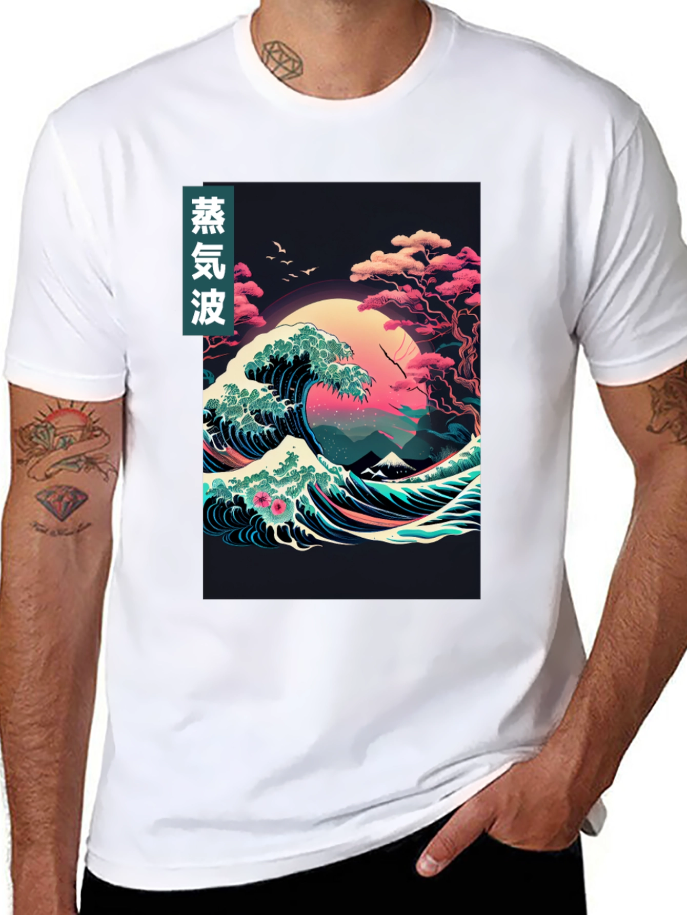 Vaporwave Great Wave Graphic Tee