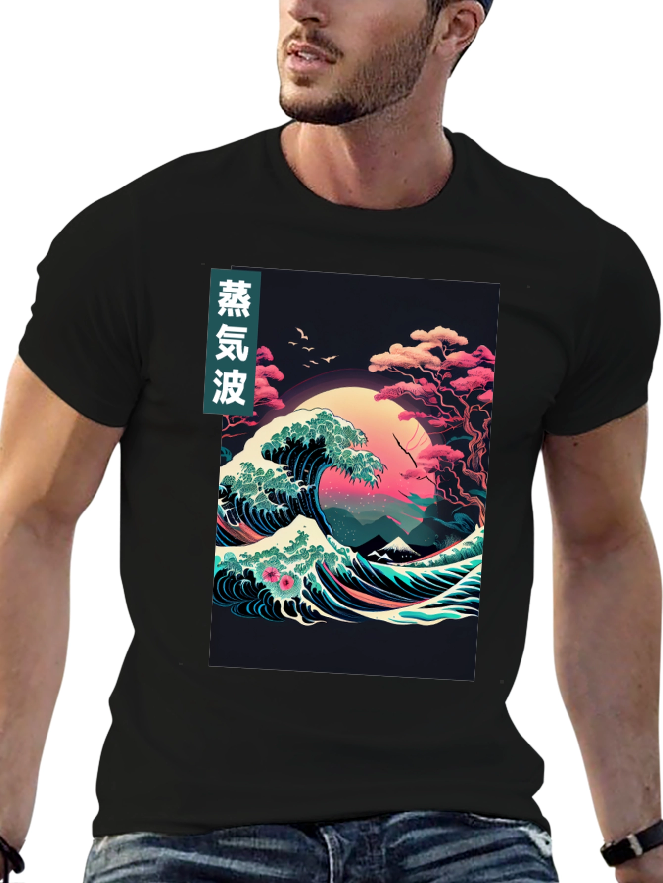 Vaporwave Great Wave Graphic Tee