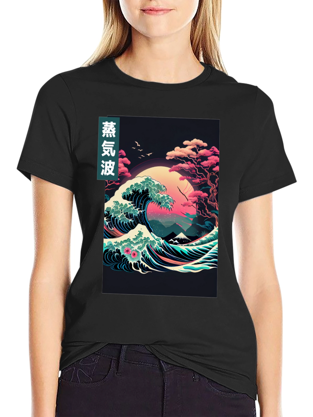 Vaporwave Great Wave Graphic Tee