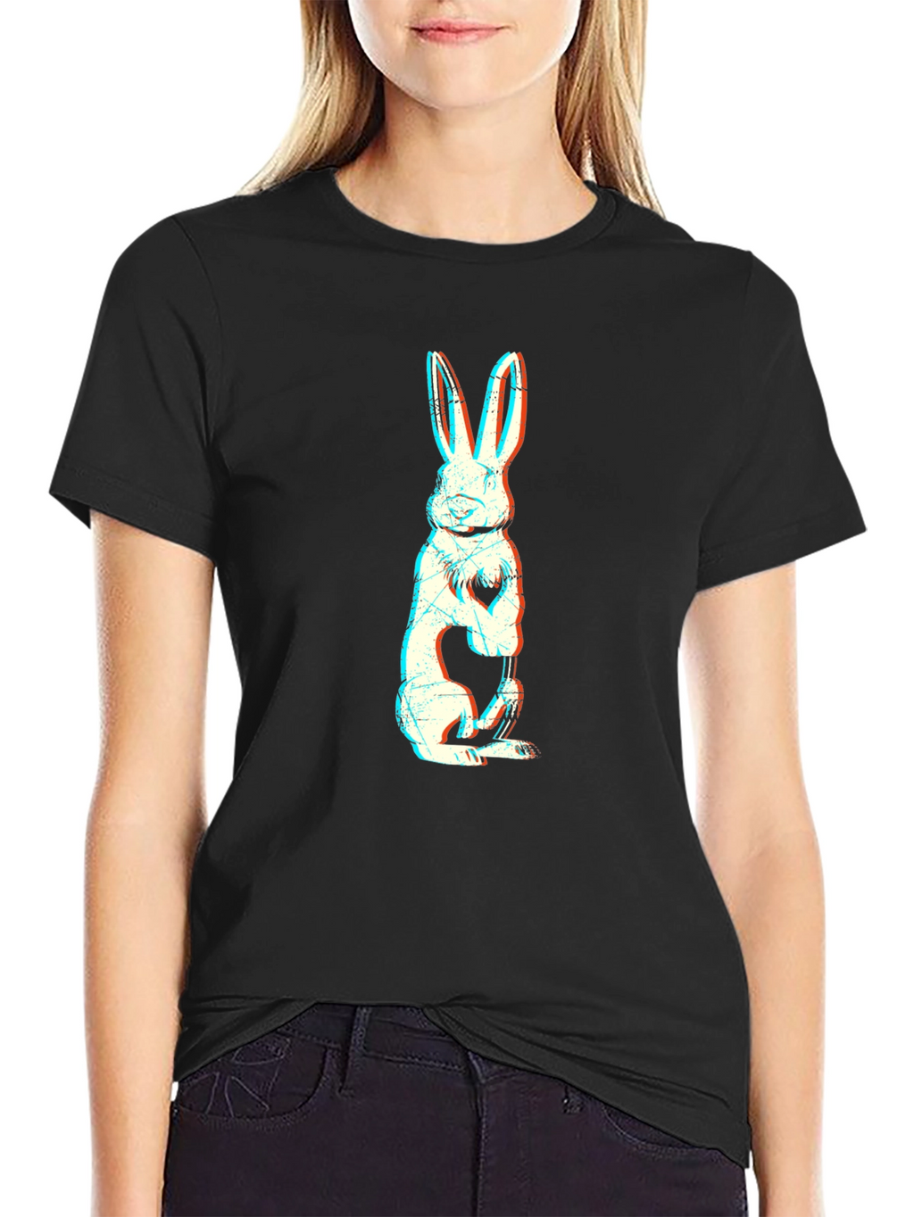 Black Rabbit Graphic Tee - Stylish Comfort