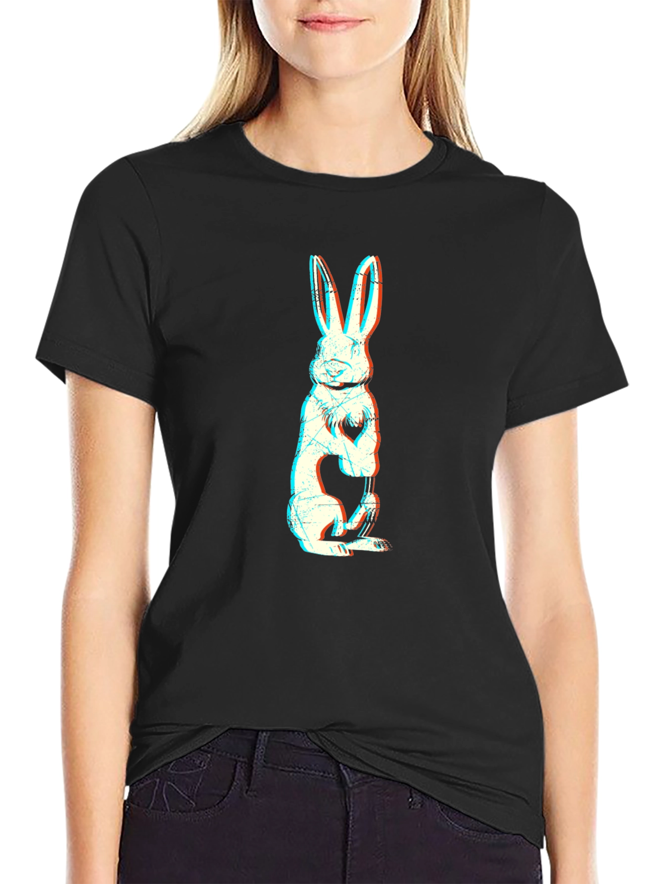 Black Rabbit Graphic Tee - Stylish Comfort