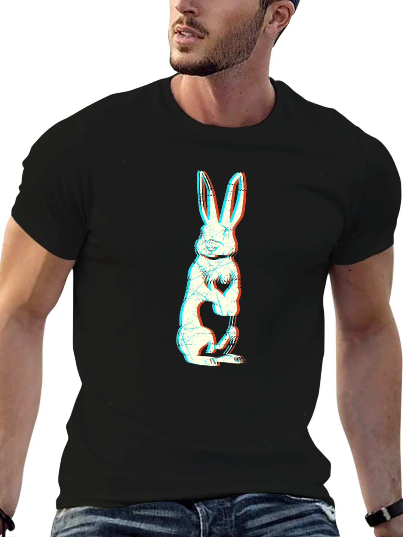 Black Rabbit Graphic Tee - Stylish Comfort