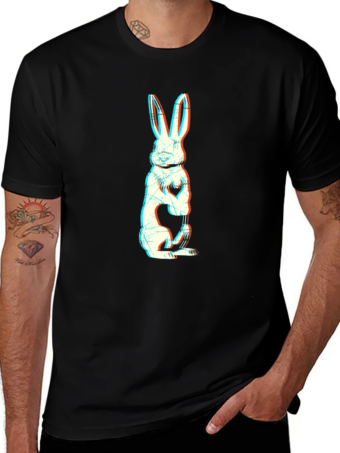 Black Rabbit Graphic Tee - Stylish Comfort