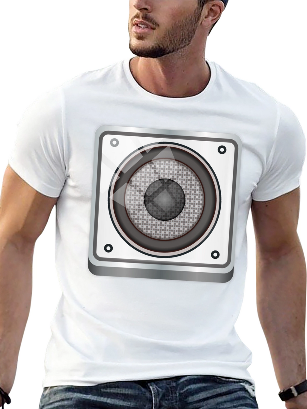 Speaker Graphic Tee - Black Cotton Blend