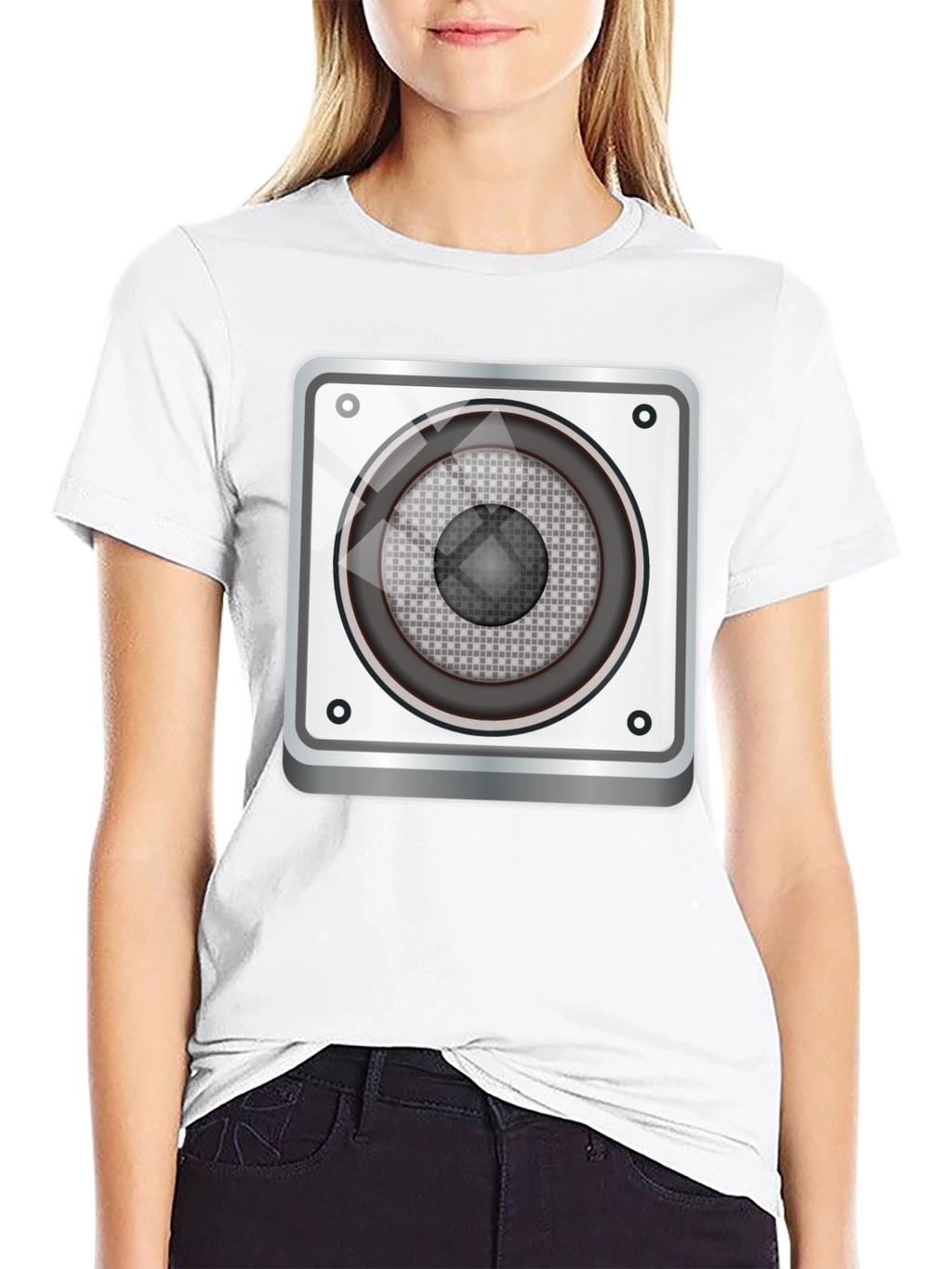 Speaker Graphic Tee - Black Cotton Blend