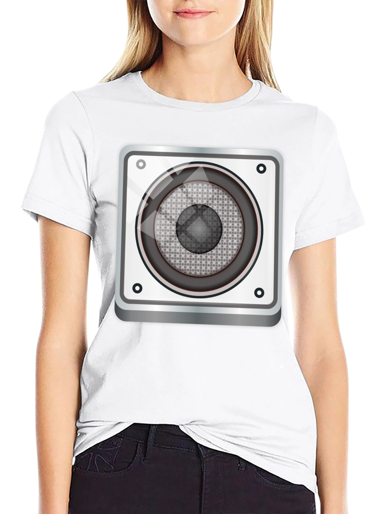 Speaker Graphic Tee - Black Cotton Blend