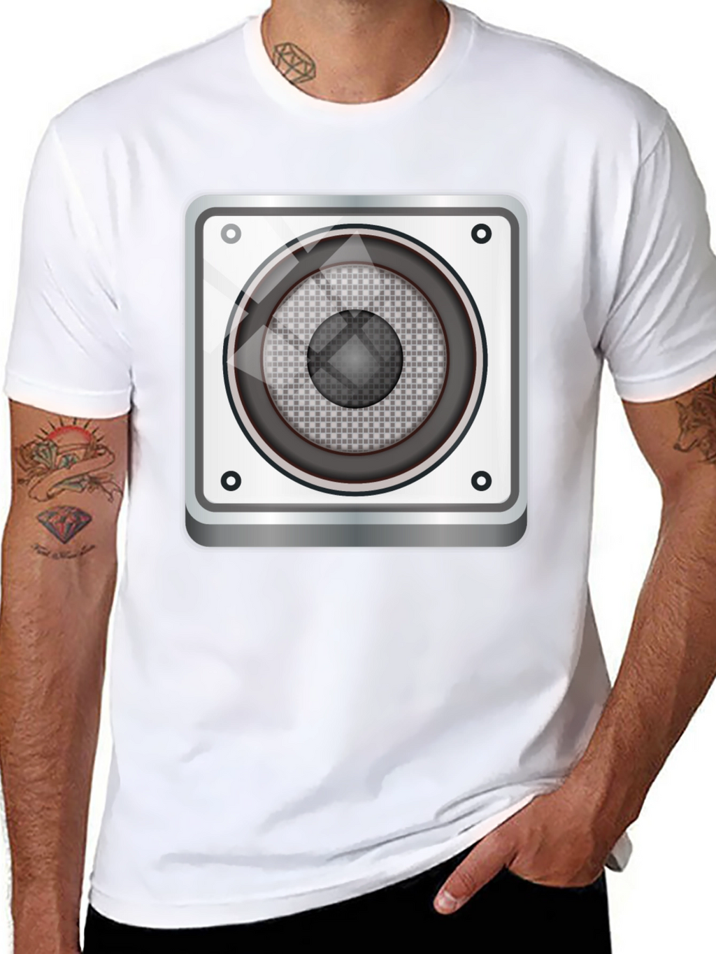 Speaker Graphic Tee - Black Cotton Blend