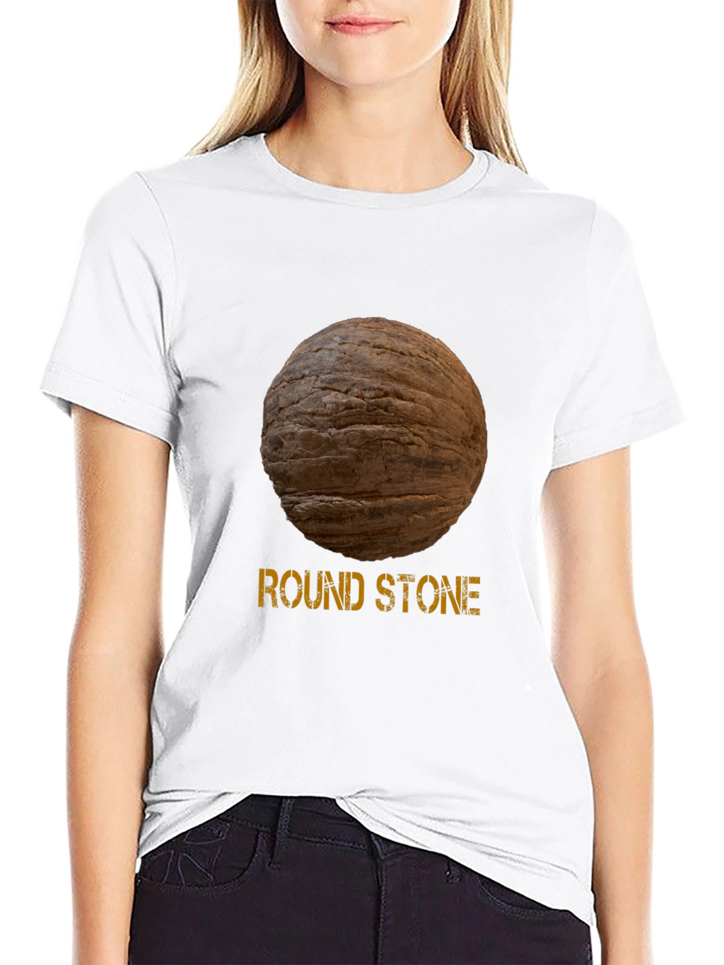 Round Stone Graphic Tee - Novelty Design