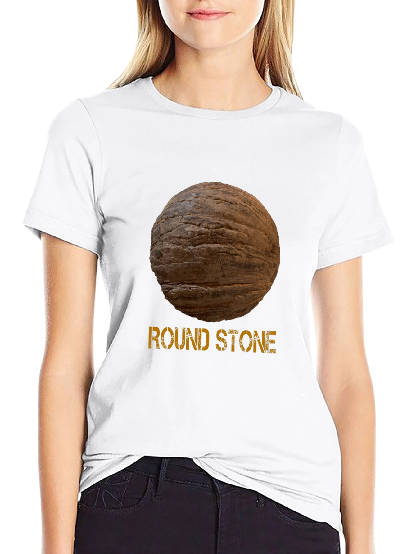 Round Stone Graphic Tee - Novelty Design