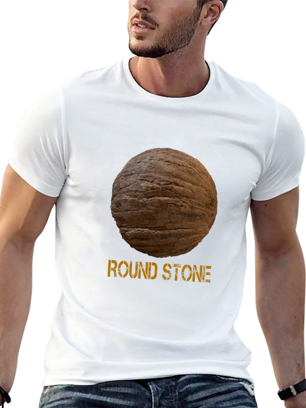 Round Stone Graphic Tee - Novelty Design